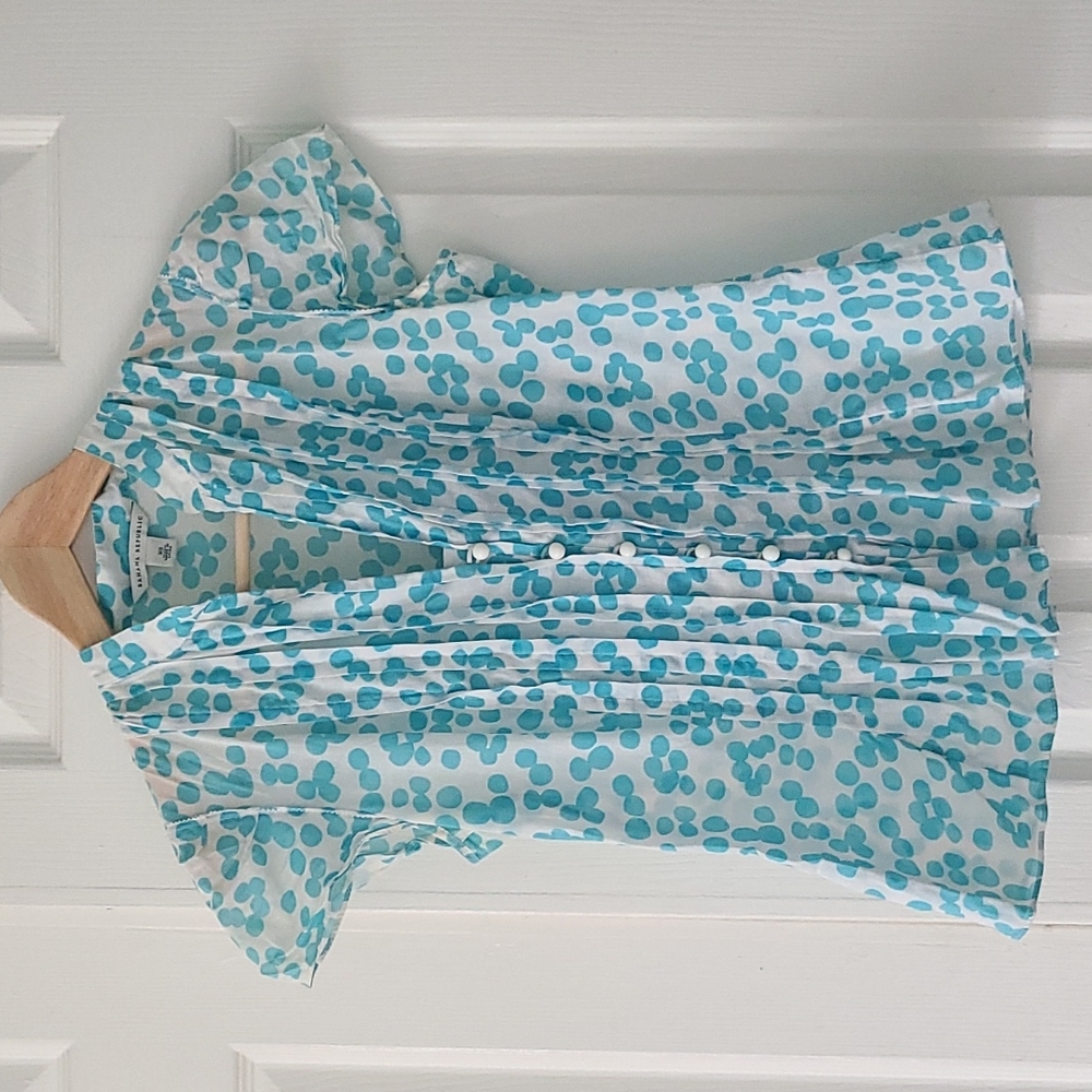 Banana Republic blouse with blue spots